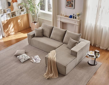 107.5" Cloud Sectional Couch with L-Shape Chaise, Modern Cloud Couch with Deep Seat, Modular Sectional Couches for Living Room, Apartment, Office, No Assembly Required