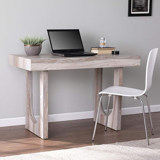 SEI Furniture Chadkirk Writing Desk, Brown Faux Marble (AMZ7336211OH)
