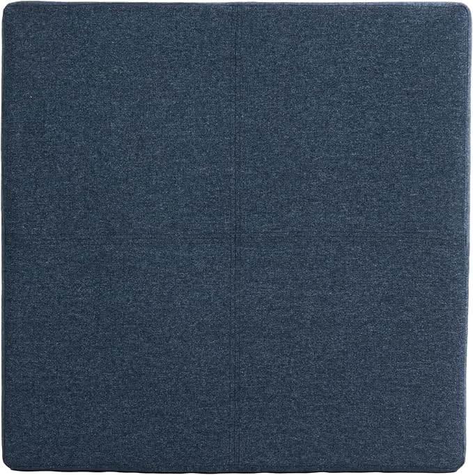 HomePop Harper Luxury 28" Storage Ottoman - Blue Woven Fabric