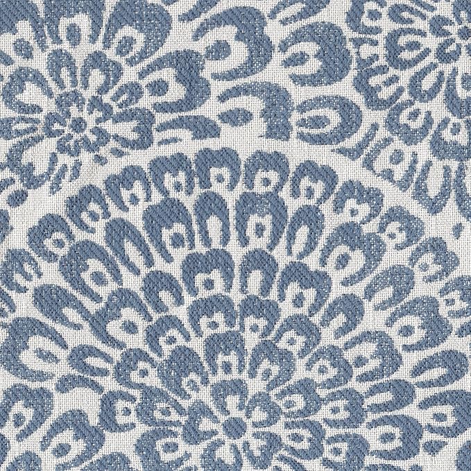 HomePop 18" Classic Square Storage Ottoman - Blue & Cream Modern Floral