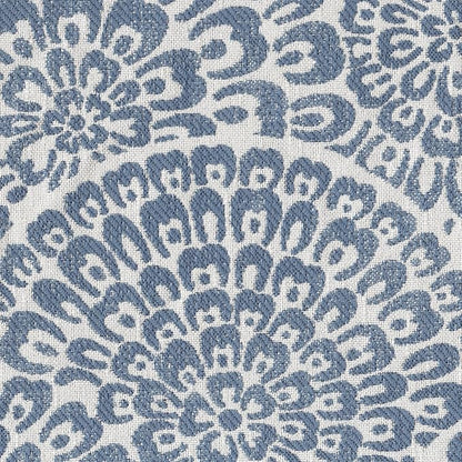 HomePop 18" Classic Square Storage Ottoman - Blue & Cream Modern Floral