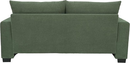 Ball & Cast 69" Loveseat Sofa, Modern Love Seat Couches for Living Room,Upholstered 2 Seater Small Couch with Throw Pillows for Bedroom,Apartment,Office,Easy Assembly,Dark Green
