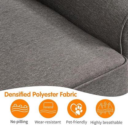 57 inches Loveseat Sleeper Sofa, 2-in-1 Pull-Out Couch Bed with High-Density Sponge Mattress for Small Apartment, Living Room, Guest Room,Grey