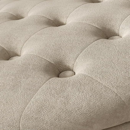 30 Inch Round Storage Ottoman,Modern Tufted Ottomans,Circular Coffee Table with Removable Top,Upholstered Large Ottoman with Storage Footrest Stool for Bedroom Living Room (Lightbrown)