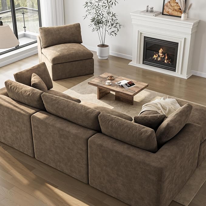 36 Inch Brown Modular Sectional Sofa Couch Single Seat Sofa Couch