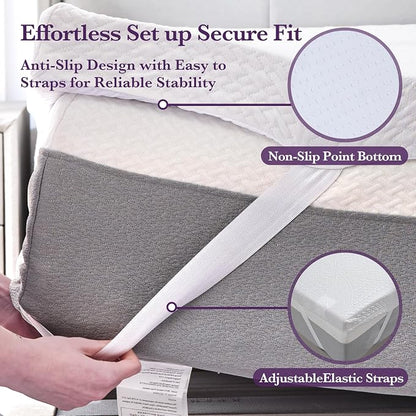 SINWEEK 2 Inch Gel Memory Foam Mattress Topper with Cooling Cover Ventilated Soft Mattress Pad, Bed Topper, CertiPUR-US Certified, Full Size