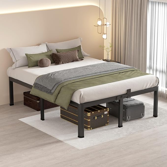 MAF 14 Inch California King Metal Platform Bed Frame with Round Corner Legs, 3000 LBS Heavy Duty Steel Slats Support, Noise Free, No Box Spring Needed, Easy Assembly