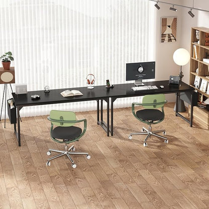 OLIXIS Computer Desk, 63 Inch Home Office Desks for Small Spaces, Writing Craft Study Gaming Table for Bedroom, Modern Computer Workstation with Storage Bag, Black