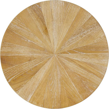 25" Round Coffee Table for Small Spaces, Circle Wood Coffee Table with Storage Shelf, 2 Tier Small Center Table for Living Room Apartment Home Furniture, Easy Assembly (Natural Brown,25"Dx25"Wx20"H)