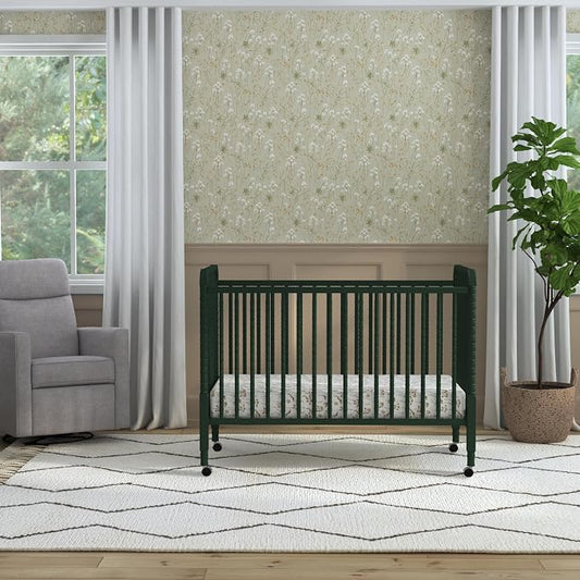 Davinci Jenny Lind 3-in-1 Baby Crib Convertible to Toddler Bed, Daybed - Easy to Assemble - GREENGUARD Gold Certified - 4 Adjustable Mattress Heights, Conversion Kit Sold Separately - Forest Green