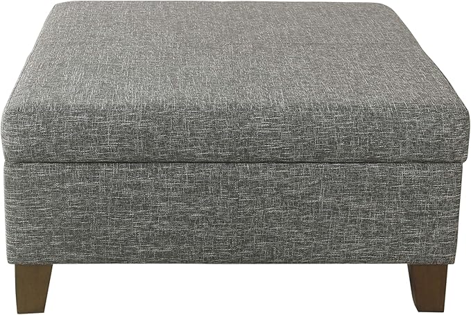 HomePop 32" Square Storage Ottoman - Slate Gray