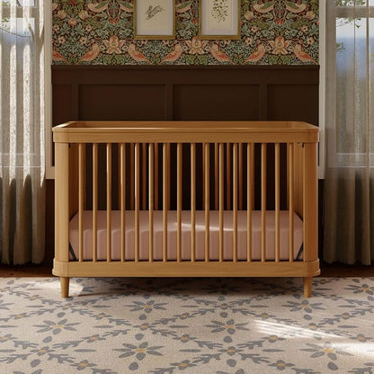 Namesake Marin with Cane 3-in-1 Convertible Crib in Honey and Honey Cane, Greenguard Gold Certified