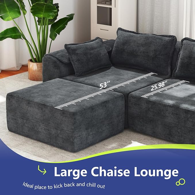 Hobestluk 87" Cloud Sectional Couch Loveseat with Deep Seat 2-Seater with Removable Cover Large Sofa Couch for Living Room (Blue Grey, Loveseat Sofa)