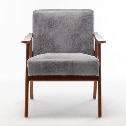 Container Furniture Direct Accent Chair with Microfiber Upholstery and Solid Wood Frame, Classic Mid-Century Modern Living Room Furniture for Extra Seating, Spotted Grey