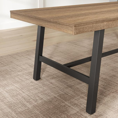 GarveeHome Industrial Dining Table for 2-4, 55" Heavy Duty Rectangular Kitchen Table with 2"×2" Metal Legs, Small Space Dining Table for Kitchen, Dining Room (Rustic Pear, 55" Non-extendable)