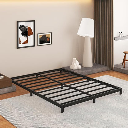 Cieemine 5 Inch Low Bed Frame Full, Heavy Duty Full Size Bed Frame Low Profile, No Box Spring Needed, Easy Assembly, Noise Free, Black