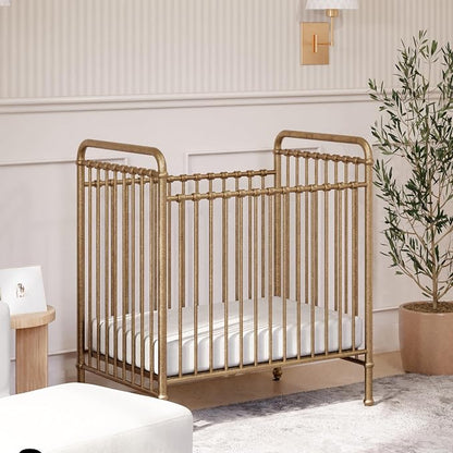 Namesake Abigail 3-in-1 Convertible Baby Crib, Vintage Gold | GREENGUARD Gold Certified, Converts to Toddler Bed & Daybed, 4 Adjustable Mattress Heights, Conversion Kits Sold Separately