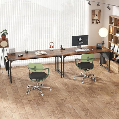 OLIXIS Computer Desk, 63 Inch Home Office Desks for Small Spaces, Writing Craft Study Gaming Table for Bedroom, Modern Computer Workstation with Storage Bag, Rustic Brown