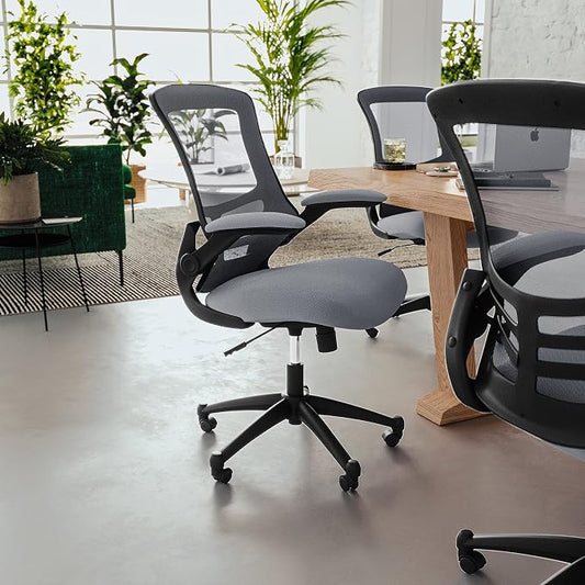 Flash Furniture Kelista Office Chair, Ergonomic, Mid-Back, Dark Gray Mesh with Swivel
