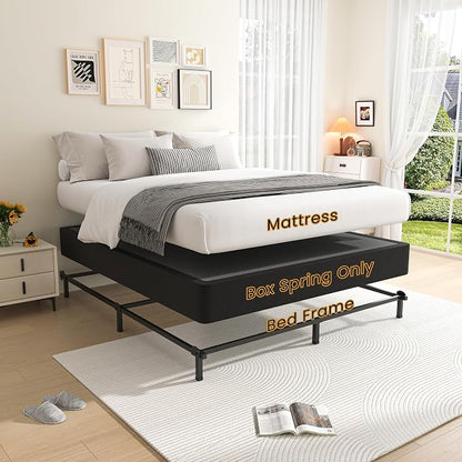 MAF Twin XL Box Spring and Cover Set, 10 Inch High Profile Metal BoxSpring 3500 lbs Black Heavy Duty Metal Mattress Foundation with Easy Clean Fabric Cover, Easy Assembly