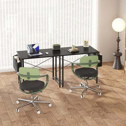 OLIXIS Small Computer Desk, 31 Inch Home Office Desks, Writing Study Craft Work Gaming Table, Computer Workstation for Bedroom Small Spaces with Storage Bag, Black