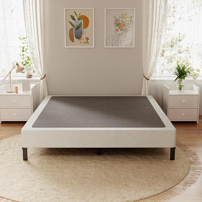 OSASET Queen Box Spring, 7 Inch Box Spring for Queen Bed, 3000 lbs Heavy Duty Metal Frame Mattress Foundation with Fabric Cover, Easy Assembly-Noise Free