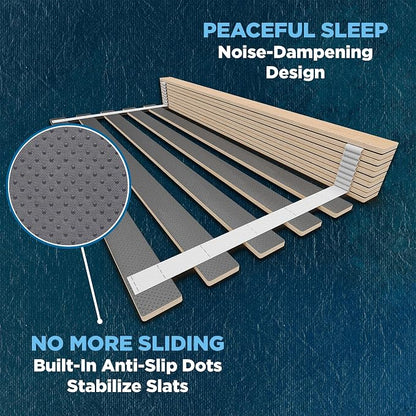 Meliusly Full Bed Slats 54x75 – Heavy Duty 0.6 Inch Thick Replacement Wood Slats for Full Size Bed Frame, Slatted Bed Base with Under 2.5 Inch Spacing, Wooden Mattress Support Slats for Platform Bed