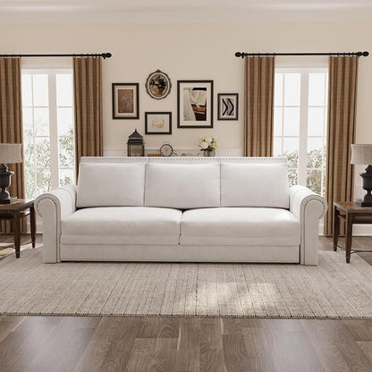 93.7" King Size Sleeper Sofa Bed, Pull Out Sofa Bed, Velvet Upholstery, 3 in 1 Convertible Sleeper Couch, Chaise Lounge, Retro Recliner for Living Room, Office, Apartment, Beige