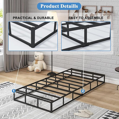 FMDMR Twin Box Spring with Fabric Cover Set,7 Inch High Profile Box Spring Twin with 2500lbs Max Weight Capacity, Durable Mattress Foundation Easy Assembly, Non-Slip, Noise Free