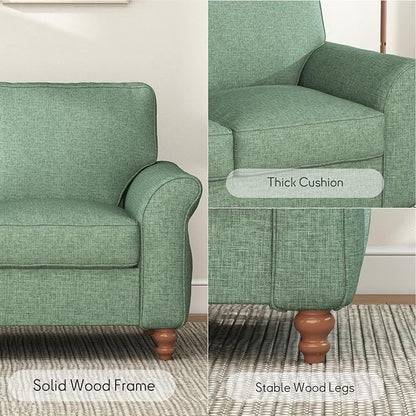 Bonzy Home 57" Loveseat Sofa, 2 Seater Comfy Love Seat Sofa for Living Room, Apartment, Office, Green
