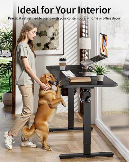 BIZUM Electric Standing Desk 63 x 24 Inch Computer Desk-Gaming Desk Black Home Office Desks Height Adjustable Memory Stand Up Computer Workstation