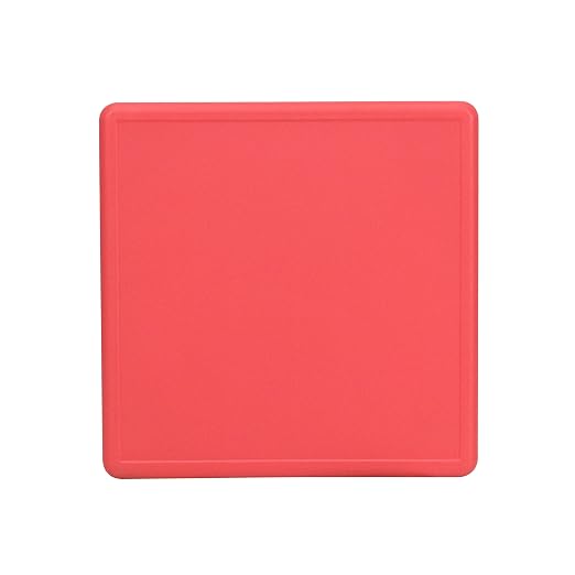EMMA + OLIVER 24" Square Red Plastic Height Adjustable Activity Table