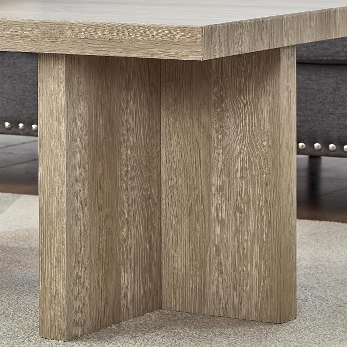 Roundhill Furniture Mchome Square End Table, Nightstand, Oak Finish