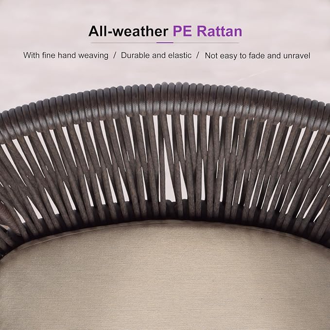 PURPLE LEAF 11 Pieces Large Outdoor Dining Set Patio Extended Upgrade Table and Chairs Set Aluminum Wicker Rattan Patio Furniture Set for Lawn Garden Backyard Brown