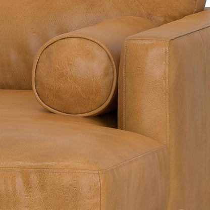 SIMPLIHOME Morrison Right Sectional Sofa in Full-Grain Genuine Leather, Sienna, 102-inches Wide, L-Shaped Leather Couch with Right Chaise for the Living Room and Family Room