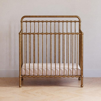 Namesake Winston 4-in-1 Convertible Mini Crib w/Wheels Durable Metal | GREENGUARD Gold Certified - Portable, Metal Baby Crib w/ Removable Wheels - Converts to Toddler Bed, Daybed & Twin Size Bed