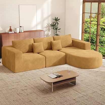 Boneless Couches for Living Room,Cloud Sectional Couch with L-Shape Chaise,Modern Modular Sofa with Deep Seat Upholstered Comfy Couches for Bedroom,No Assembly Required,1PCS
