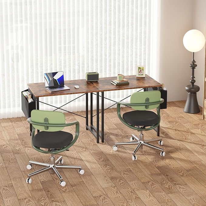 OLIXIS Small Computer Desk, 31 Inch Home Office Desks, Writing Study Craft Work Gaming Table, Computer Workstation for Bedroom Small Spaces with Storage Bag, Rustic Brown