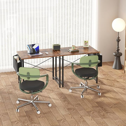 OLIXIS Small Computer Desk, 31 Inch Home Office Desks, Writing Study Craft Work Gaming Table, Computer Workstation for Bedroom Small Spaces with Storage Bag, Rustic Brown