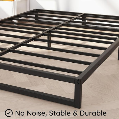 Richwanone 5 Inch Bed Frame Full Heavy Duty Metal Platform Bed, Black | Full Size Bed Frame, Mattress Foundation with Steel Slat Support, No Box Spring Needed, Easy Assembly