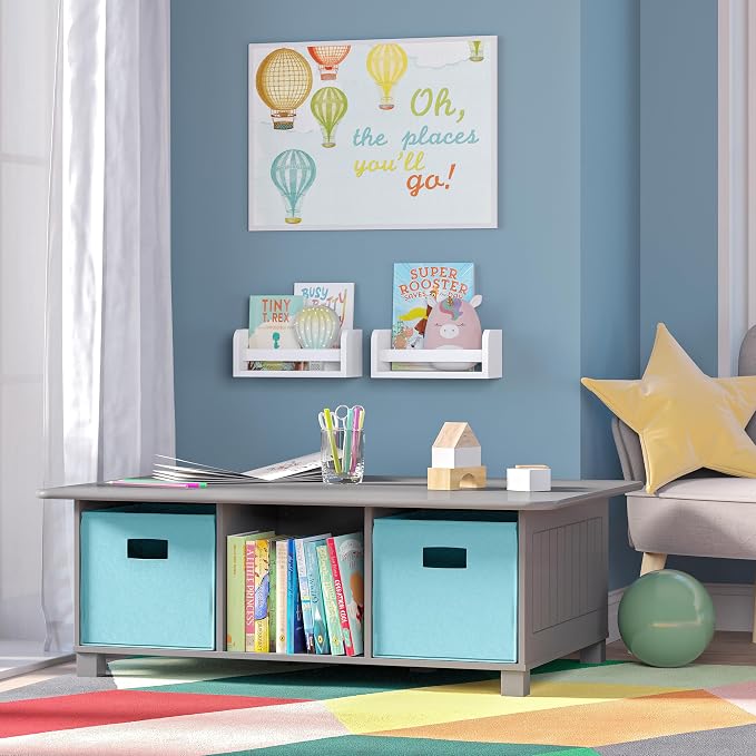 RiverRidge Kids 6 Cubby Storage Gray Activity Table,Grey