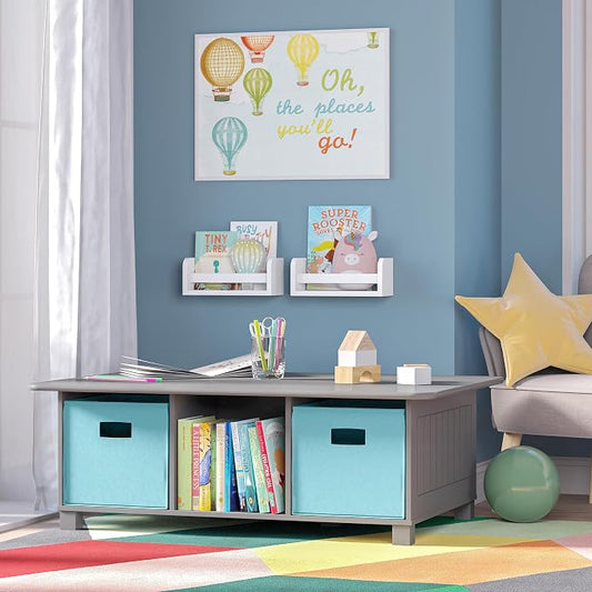 RiverRidge Kids 6 Cubby Storage Gray Activity Table,Grey