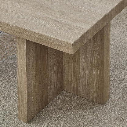 Roundhill Furniture Mchome Square End Table, Nightstand, Oak Finish