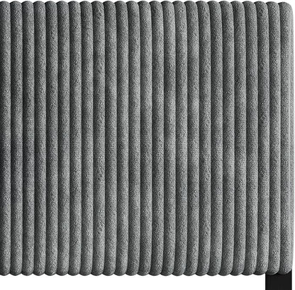 Twin Corduroy Velvet Upholstered Adjustable Headboard, Grey