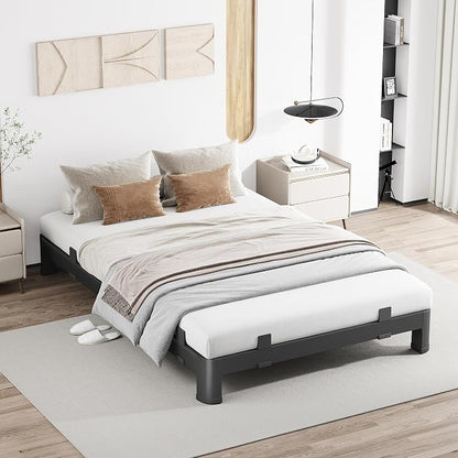 MAF 6 Inch King Metal Platform Bed Frame with Anti-Collision Round Legs, Black 3500 Lbs Heavy Duty Bed Frame Steel Slats Support, No Box Spring Needed, Easy Assembly