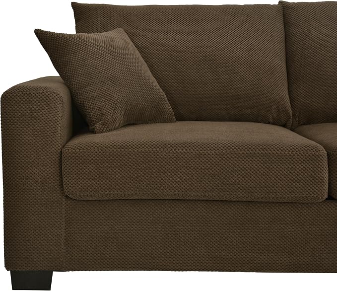 Ball & Cast 69" Loveseat Sofa, Modern Love Seat Couches for Living Room,Upholstered 2 Seater Small Couch with Throw Pillows for Bedroom,Apartment,Office,Easy Assembly,Coffee