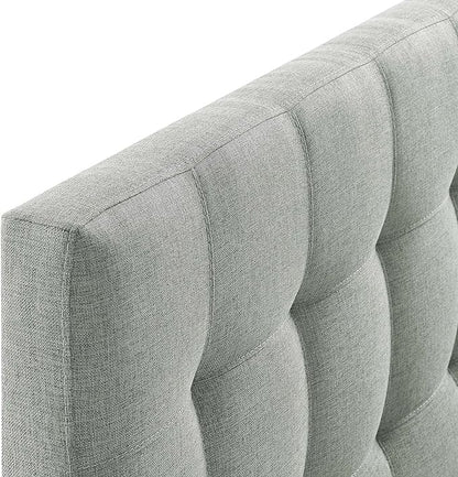 Modway Lily Tufted Linen Fabric Upholstered King Headboard in Gray