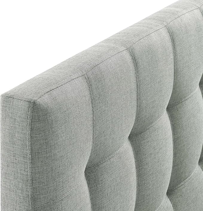 Modway Lily Tufted Linen Fabric Upholstered Full Headboard in Gray