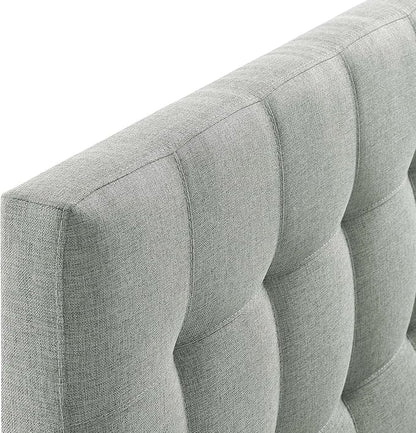 Modway Lily Tufted Linen Fabric Upholstered Full Headboard in Gray