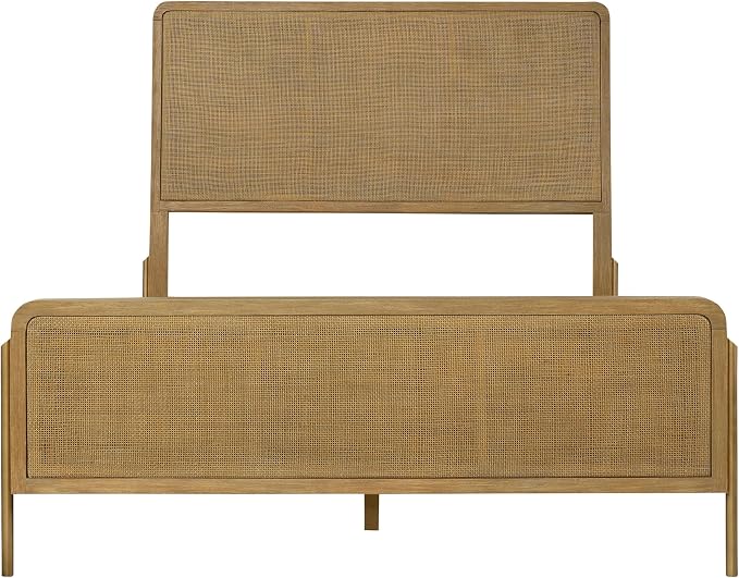 Coaster Home Furnishings Arini Coastal 5-Piece Bedroom Set Natural Cane Eastern King Size Panel Bed Frame 56-inch Headboard Sand Wash and Natural Cane 224300KE-S5